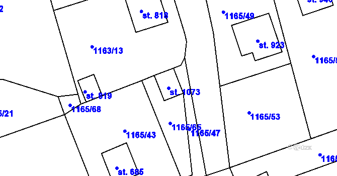 Parcela st. 1073 v KÚ Seč, Katastrální mapa