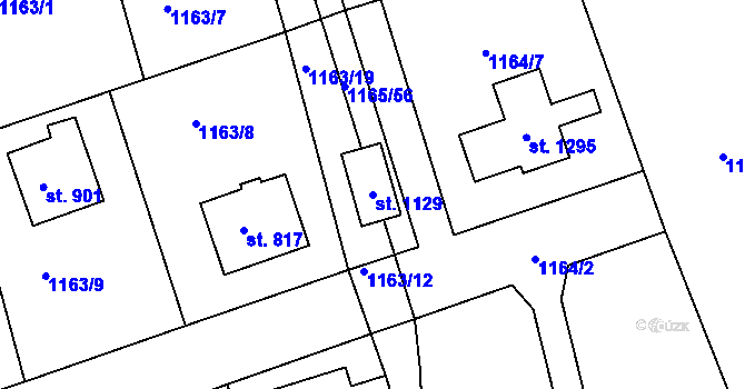 Parcela st. 1129 v KÚ Seč, Katastrální mapa