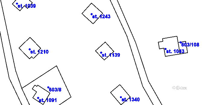 Parcela st. 1139 v KÚ Seč, Katastrální mapa