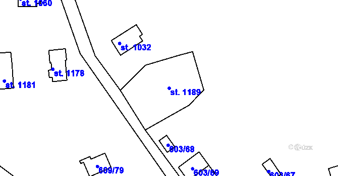 Parcela st. 1189 v KÚ Seč, Katastrální mapa