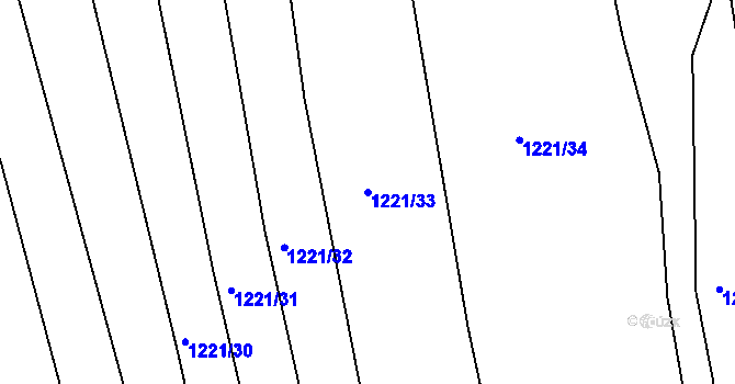 Parcela st. 1221/33 v KÚ Seč, Katastrální mapa