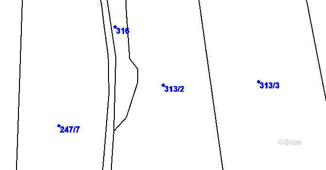 Parcela st. 313/2 v KÚ Seč, Katastrální mapa