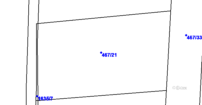 Parcela st. 467/21 v KÚ Seč, Katastrální mapa