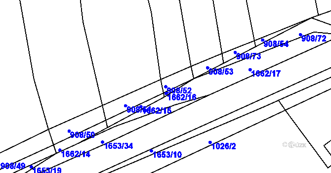 Parcela st. 908/52 v KÚ Seč, Katastrální mapa