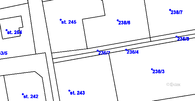 Parcela st. 236/7 v KÚ Seč, Katastrální mapa