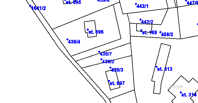 Parcela st. 439/7 v KÚ Seč, Katastrální mapa