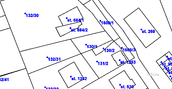 Parcela st. 130/1 v KÚ Seč, Katastrální mapa