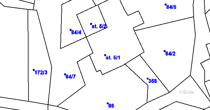 Parcela st. 5/1 v KÚ Seč u Brandýsa nad Orlicí, Katastrální mapa