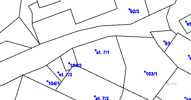 Parcela st. 7/1 v KÚ Seč u Brandýsa nad Orlicí, Katastrální mapa