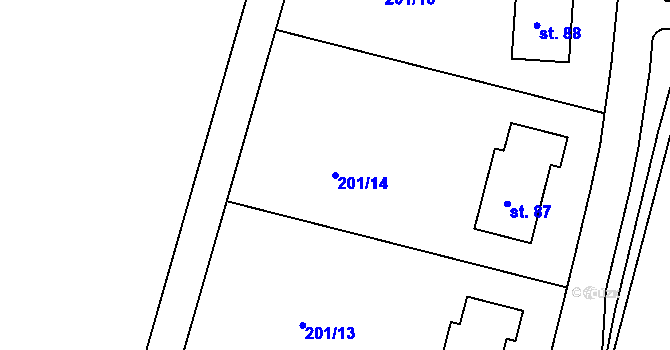 Parcela st. 201/14 v KÚ Seč u Brandýsa nad Orlicí, Katastrální mapa