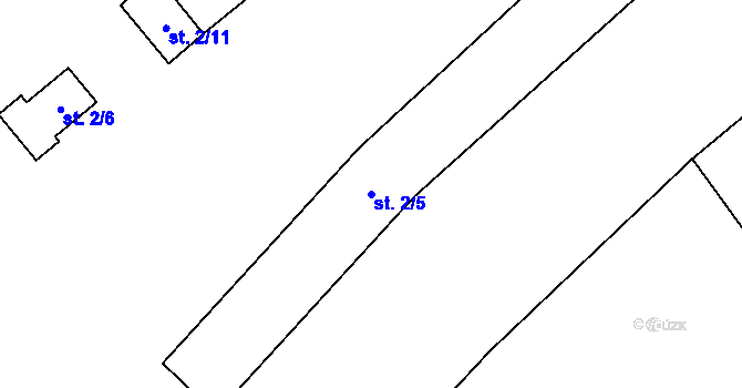 Parcela st. 2/5 v KÚ Sedčice, Katastrální mapa