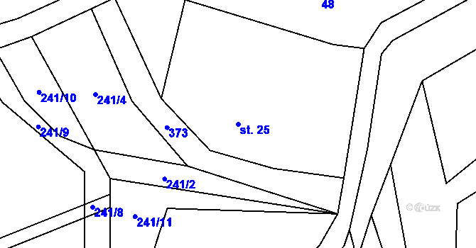 Parcela st. 25 v KÚ Sedčice, Katastrální mapa