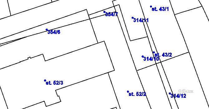 Parcela st. 52/7 v KÚ Sedčice, Katastrální mapa