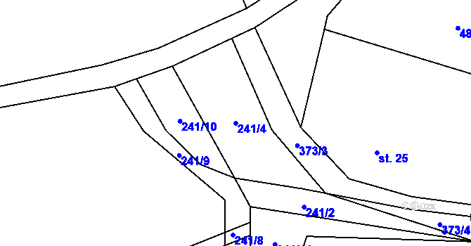 Parcela st. 241/4 v KÚ Sedčice, Katastrální mapa