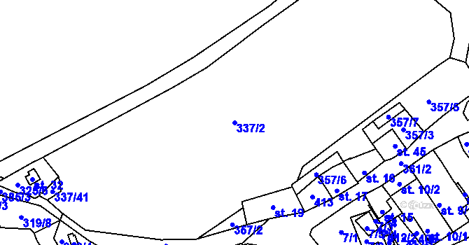 Parcela st. 337/2 v KÚ Sedčice, Katastrální mapa