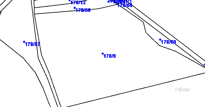 Parcela st. 178/9 v KÚ Sedčice, Katastrální mapa