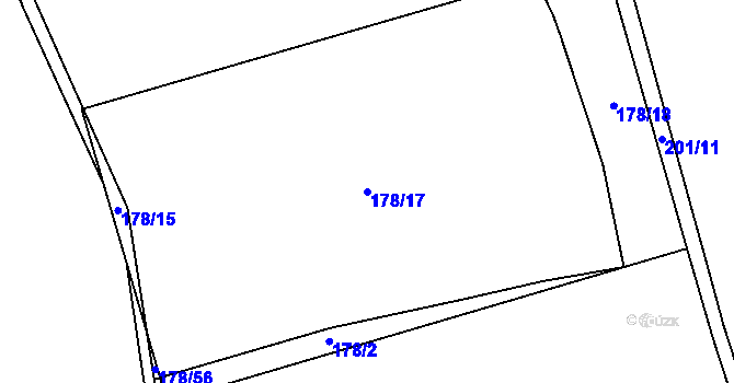 Parcela st. 178/17 v KÚ Sedčice, Katastrální mapa