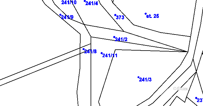 Parcela st. 241/11 v KÚ Sedčice, Katastrální mapa