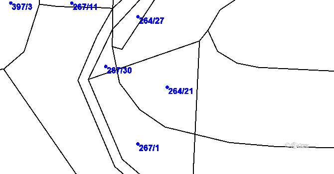 Parcela st. 264/21 v KÚ Sedčice, Katastrální mapa