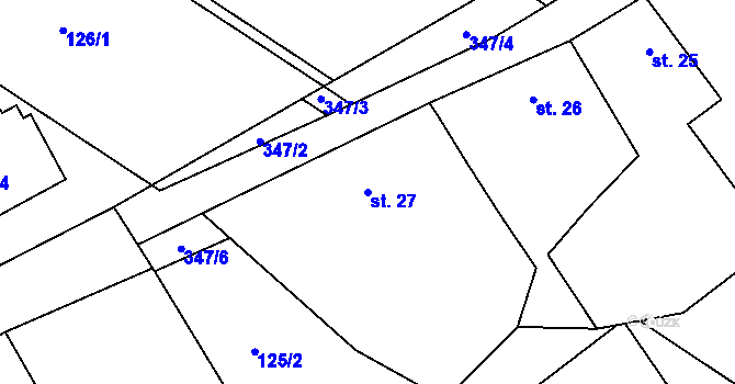 Parcela st. 27 v KÚ Sedlatice, Katastrální mapa