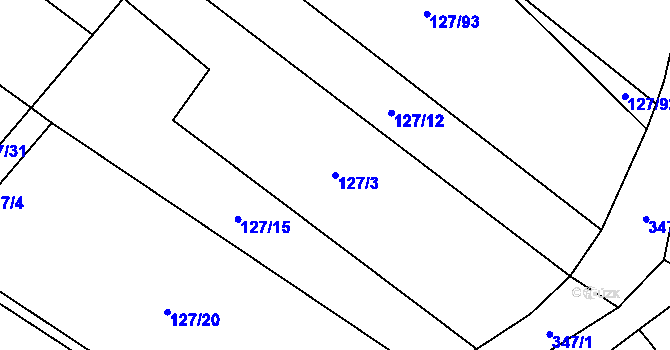 Parcela st. 127/3 v KÚ Sedlatice, Katastrální mapa