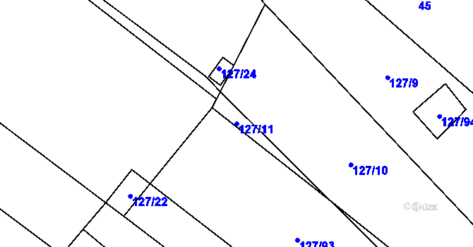 Parcela st. 127/11 v KÚ Sedlatice, Katastrální mapa