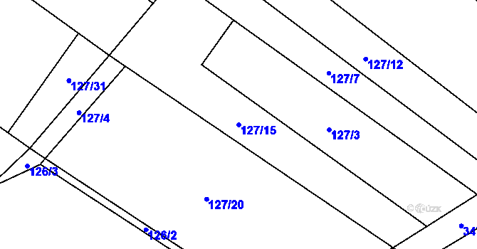 Parcela st. 127/15 v KÚ Sedlatice, Katastrální mapa