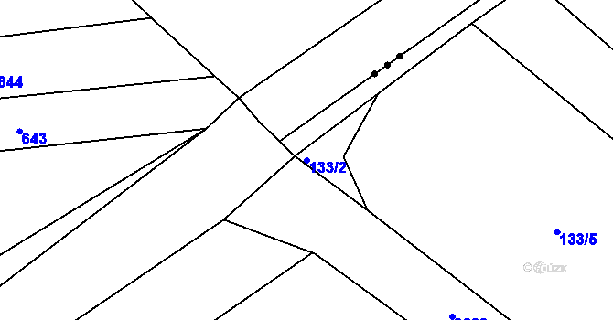 Parcela st. 133/2 v KÚ Sedlatice, Katastrální mapa