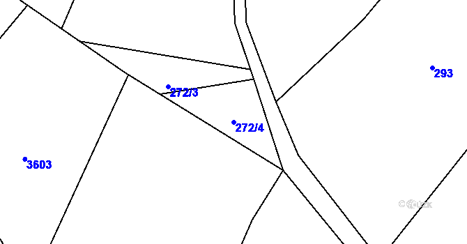Parcela st. 272/4 v KÚ Sedlatice, Katastrální mapa