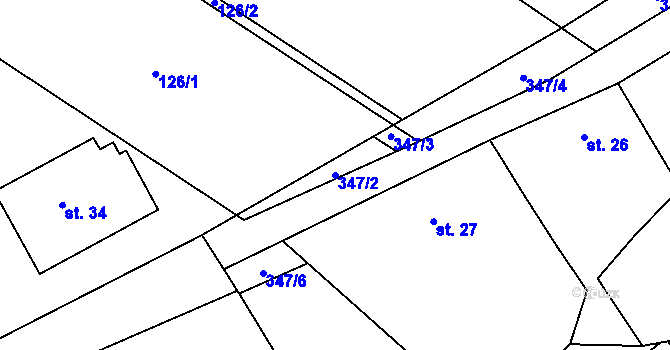 Parcela st. 347/2 v KÚ Sedlatice, Katastrální mapa