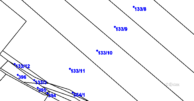 Parcela st. 133/10 v KÚ Sedlatice, Katastrální mapa