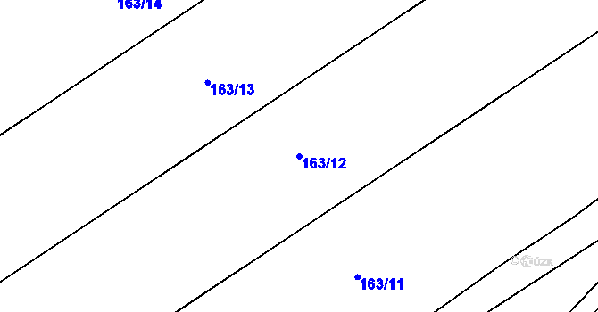 Parcela st. 163/12 v KÚ Sedlatice, Katastrální mapa