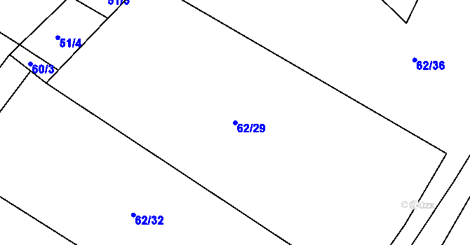 Parcela st. 62/29 v KÚ Sedlatice, Katastrální mapa