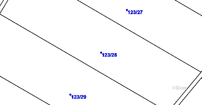 Parcela st. 123/28 v KÚ Sedlatice, Katastrální mapa