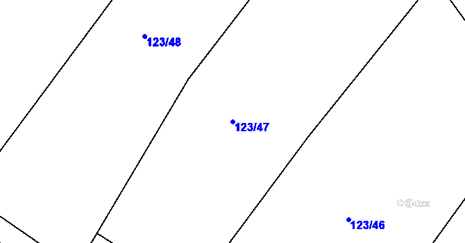 Parcela st. 123/47 v KÚ Sedlatice, Katastrální mapa