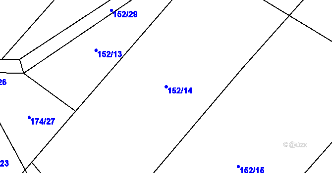 Parcela st. 152/14 v KÚ Sedlatice, Katastrální mapa