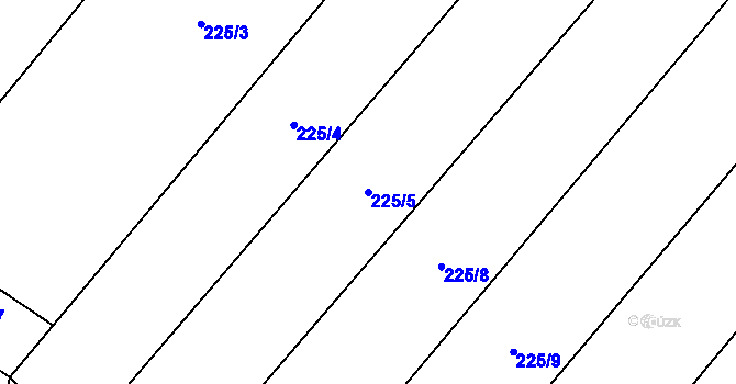Parcela st. 225/5 v KÚ Sedlatice, Katastrální mapa