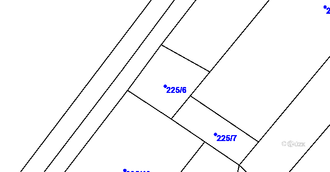 Parcela st. 225/6 v KÚ Sedlatice, Katastrální mapa