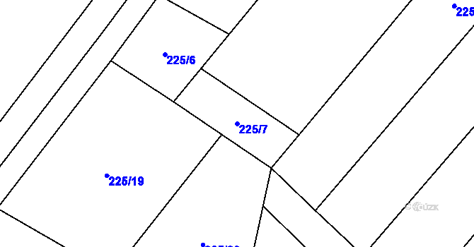 Parcela st. 225/7 v KÚ Sedlatice, Katastrální mapa