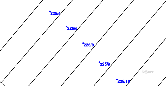 Parcela st. 225/8 v KÚ Sedlatice, Katastrální mapa