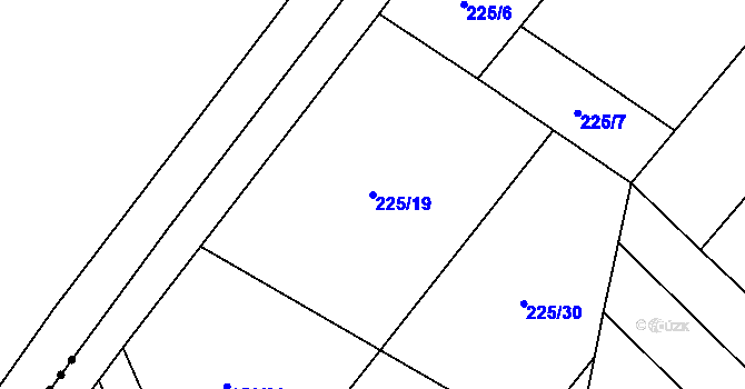 Parcela st. 225/19 v KÚ Sedlatice, Katastrální mapa