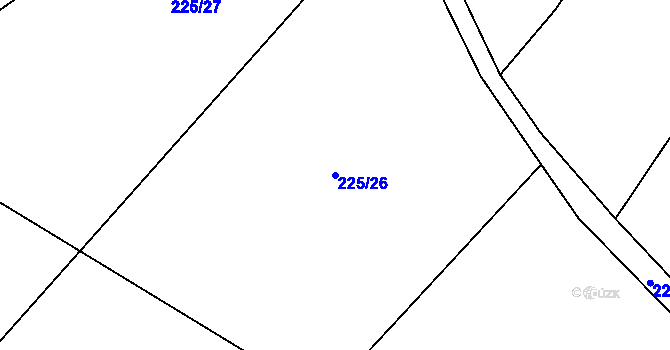 Parcela st. 225/26 v KÚ Sedlatice, Katastrální mapa