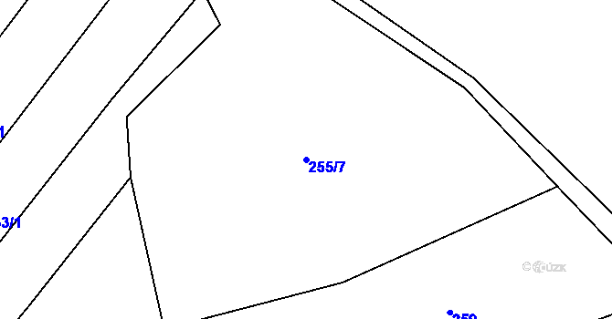 Parcela st. 255/7 v KÚ Sedlatice, Katastrální mapa