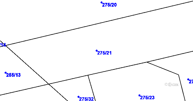 Parcela st. 275/21 v KÚ Sedlatice, Katastrální mapa