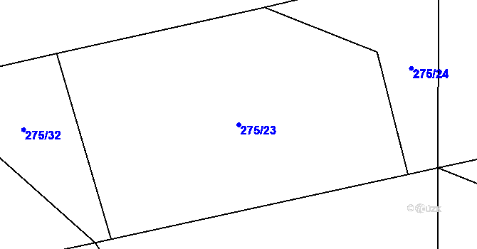 Parcela st. 275/23 v KÚ Sedlatice, Katastrální mapa
