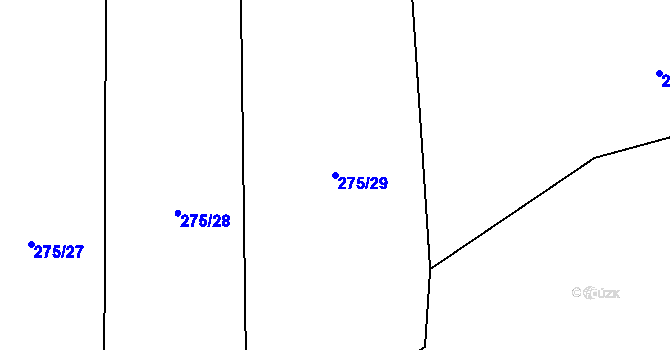 Parcela st. 275/29 v KÚ Sedlatice, Katastrální mapa