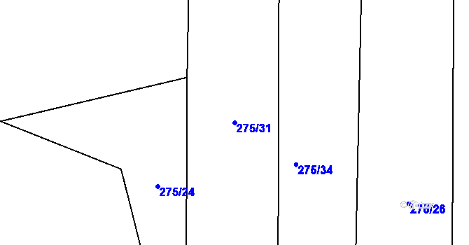 Parcela st. 275/31 v KÚ Sedlatice, Katastrální mapa