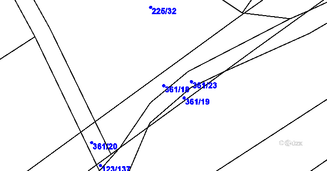 Parcela st. 361/18 v KÚ Sedlatice, Katastrální mapa