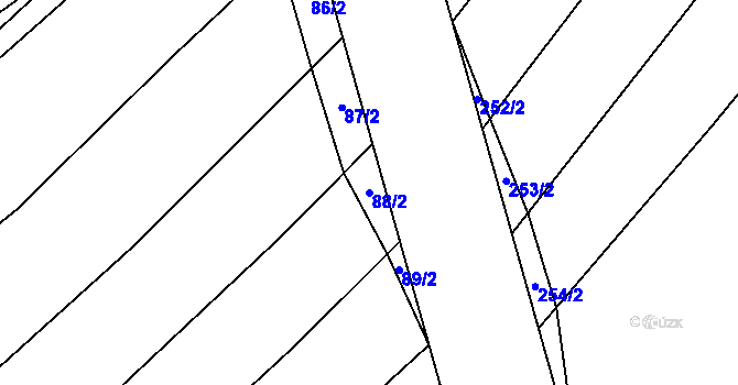 Parcela st. 88/2 v KÚ Sedlatice, Katastrální mapa