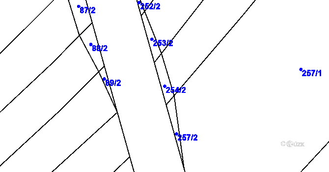 Parcela st. 254/2 v KÚ Sedlatice, Katastrální mapa